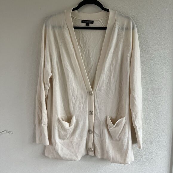 Banana Republic Sweaters - Banana Republic Merino Wool V Neck Button Cardigan Sweater Cream Women’s Large